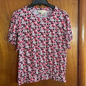 Michael Kors Short Sleeve Floral Top Size Large